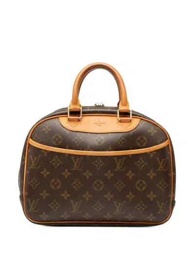Pre-owned Louis Vuitton 2005 Monogram Trouville Handbag In Brown