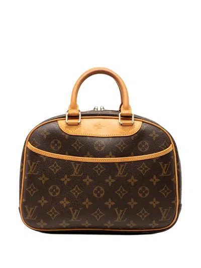 Pre-owned Louis Vuitton 2005 Monogram Trouville Handbag In Brown
