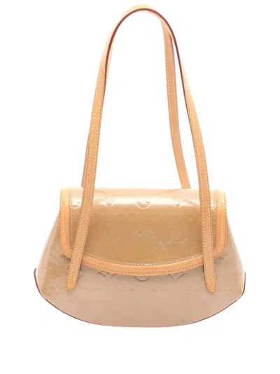 Pre-owned Louis Vuitton 2005 Monogram Vernis Biscayne Bay Pm Shoulder Bag In Brown