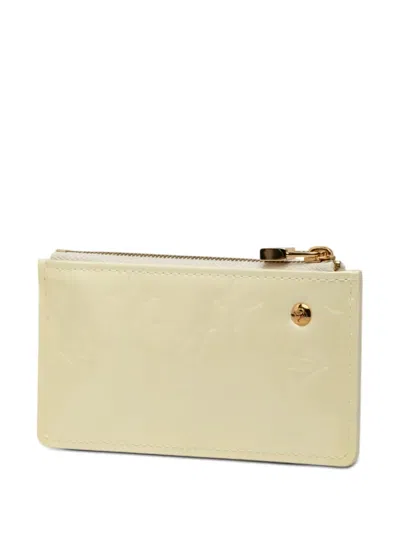 Pre-owned Louis Vuitton 2005 Monogram Vernis Pochette Cles Coin Pouch In White
