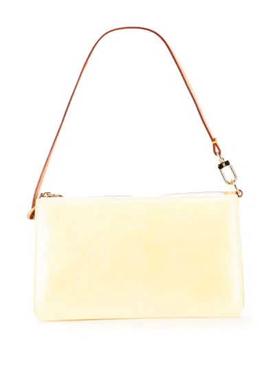 Pre-owned Louis Vuitton 2005 Monogram Vernis Pochette Lexington Shoulder Bag In Yellow