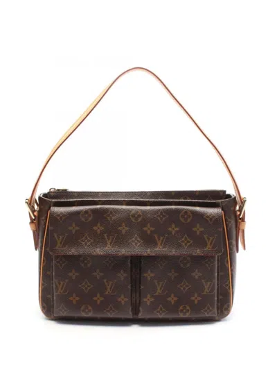 Pre-owned Louis Vuitton 2005 Monogram Viva Cite Gm Shoulder Bag In Brown