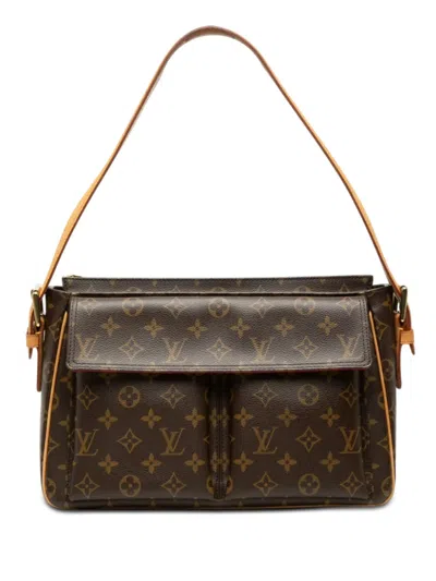 Pre-owned Louis Vuitton 2005 Monogram Viva Cite Gm Shoulder Bag In Brown