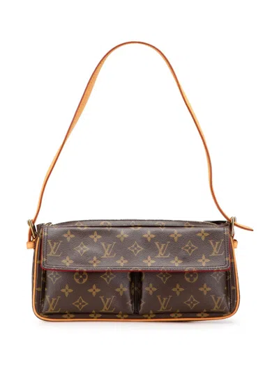 Pre-owned Louis Vuitton 2005 Monogram Viva Cite Mm Shoulder Bag In Brown