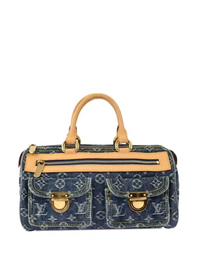 Pre-owned Louis Vuitton 2005 Neo Speedy Denim Handbag In 蓝色