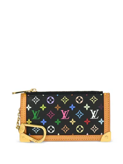 Pre-owned Louis Vuitton 2005 Pochette Cles Coin Wallet In Black