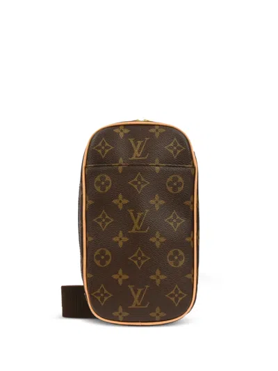 Pre-owned Louis Vuitton 2005 Pochette Gange Monogram Backpack In Brown