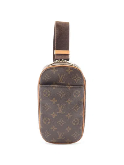 Pre-owned Louis Vuitton 2005 Pochette Ganju Monogram Messenger Bag In Brown