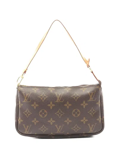 Pre-owned Louis Vuitton 2005 Pochette Monogram-canvas Shoulder Bag In Brown