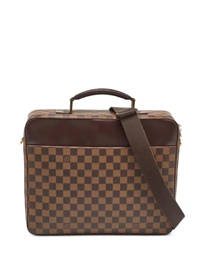 Pre-owned Louis Vuitton 2005 Porte Ordinateur Sabana Shoulder Bag In Brown