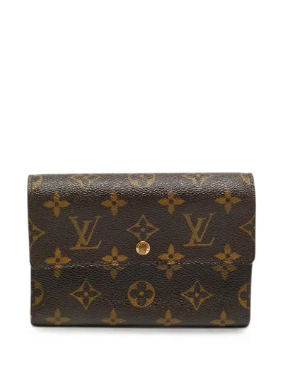 Pre-owned Louis Vuitton 2005 Porte-tresor Etui Papiers Monogram Wallet In Brown