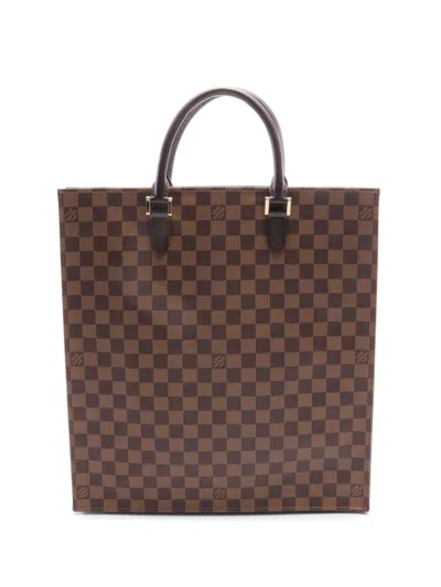 Pre-owned Louis Vuitton 2005 Sac Plat Tote Bag In Brown