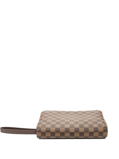 Pre-owned Louis Vuitton 2005 Saint Louis Zip-up Clutch Bag In Brown