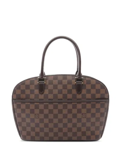 Pre-owned Louis Vuitton 2005 Saria Leather Handbag In Brown