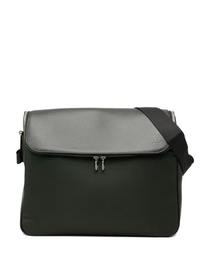 Pre-owned Louis Vuitton 2005 Taiga And Canvas Taimyr Crossbody Bag In Green