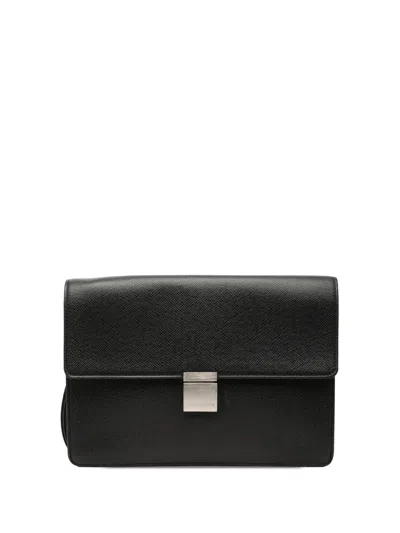 Pre-owned Louis Vuitton 2005 Taiga Selenga Clutch Bag In Black