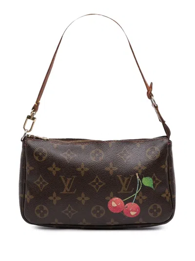 Pre-owned Louis Vuitton 2005 Takashi Murakami Monogram Cherry Pochette Accessoires Shoulder Bag