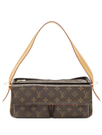 Pre-owned Louis Vuitton 2005 Vivacite Mm Zip Shoulder Bag In Brown
