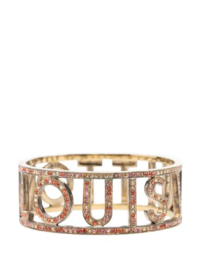 Pre-owned Louis Vuitton 2005-2026 Gold Plated 1001 Nuits Swarovski Crystal Bangle Costume Bracelet