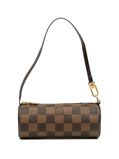 Pre-owned Louis Vuitton 2006-2017 Damier Ebene Papillon Pochette Handbag In Brown