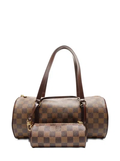 Pre-owned Louis Vuitton 2006 30 Papillon Cylindric Shoulder Bag In Brown