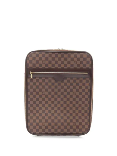 Pre-owned Louis Vuitton 2006 45 Pegase Damier Ebene Canvas Suitcase In ブラウン