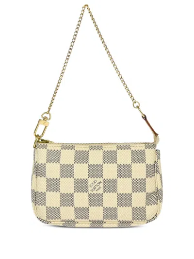 Pre-owned Louis Vuitton 2006 Damier Azur Mini Pochette Accessoires Handbag In Neutrals