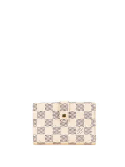 Pre-owned Louis Vuitton 2006 Damier Azur Porte Monnaie Billets Viennois Small Wallets In White