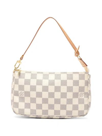 Pre-owned Louis Vuitton 2006 Damier Azur Shoulder Bag In White