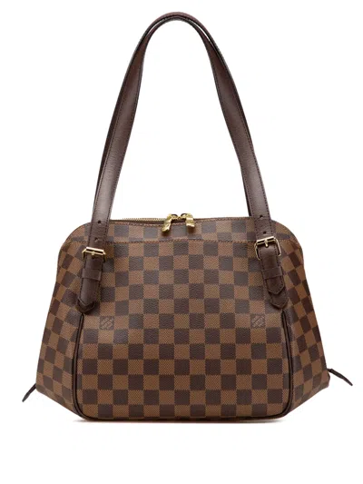 Pre-owned Louis Vuitton 2006 Damier Ebene Belem Mm Shoulder Bag In 褐色