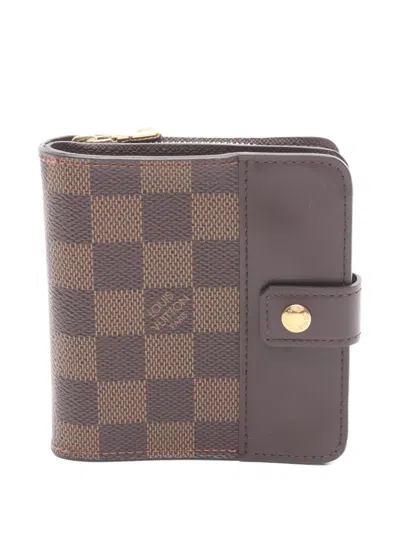 Pre-owned Louis Vuitton 2006 Damier Ebène Bi-fold Wallet In Brown