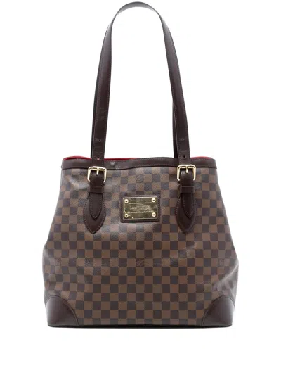 Pre-owned Louis Vuitton 2006 Damier Ebene Hampstead Gm Tote Bag In Brown