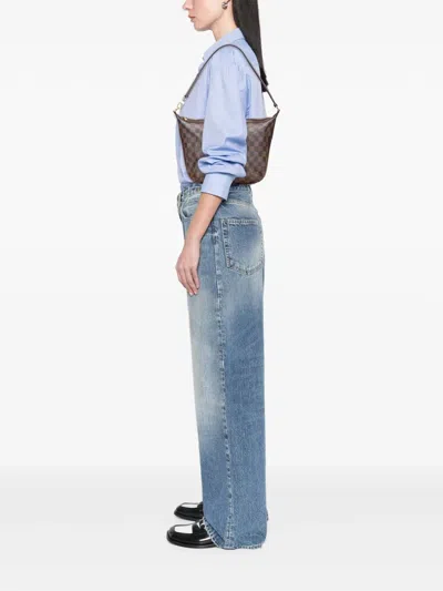 Pre-owned Louis Vuitton 2006 Damier Ebene Illovo Mm Shoulder Bag In Brown