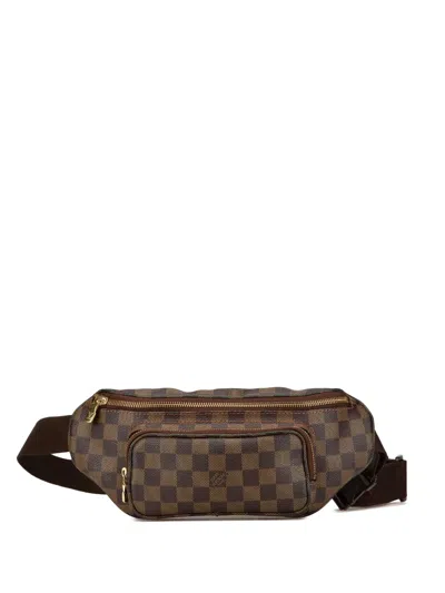 Pre-owned Louis Vuitton 2006 Damier Ebene Melville Bum Bag Belt Bag In Brown