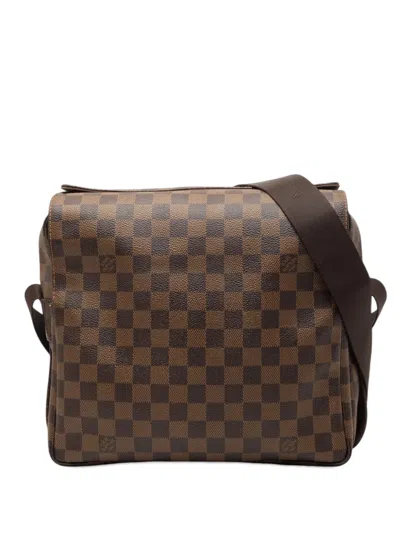 Pre-owned Louis Vuitton 2006 Damier Ebene Naviglio Crossbody Bag In Brown