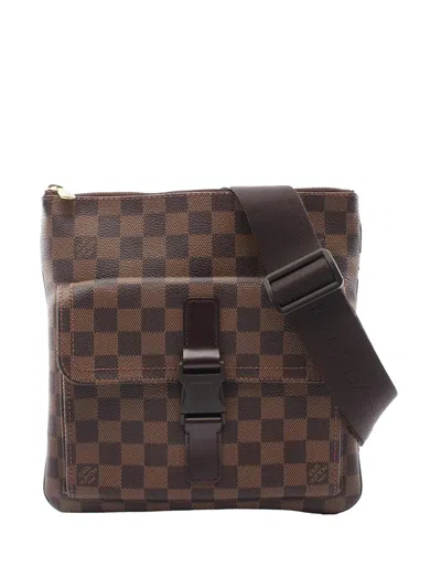 Pre-owned Louis Vuitton 2006 Damier Ebene Pochette Melville Crossbody Bag In Brown