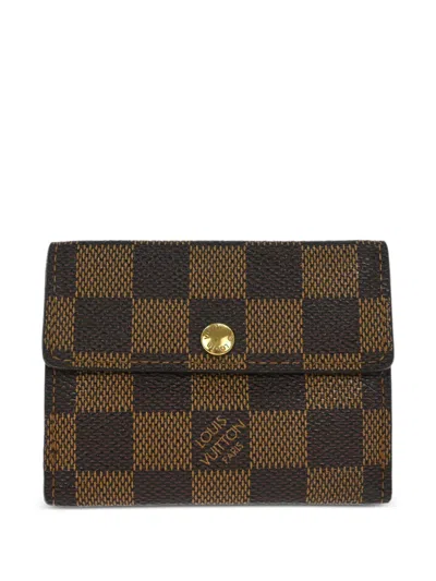 Pre-owned Louis Vuitton 2006 Damier Ebène Wallet In Brown