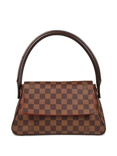 Pre-owned Louis Vuitton 2006 Damier Mini Looping Handbag In Brown