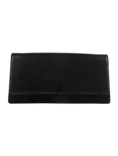 Pre-owned Louis Vuitton 2006 Epi Leather Sarah Wallet In Black
