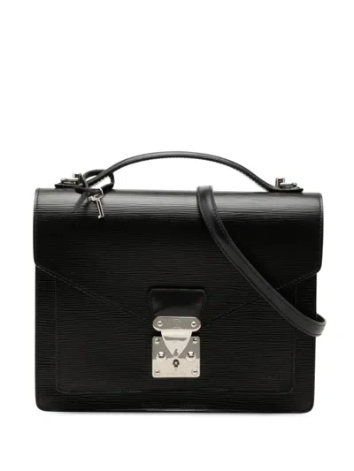 Pre-owned Louis Vuitton 2006 Epi Monceau 28 Satchel In Black