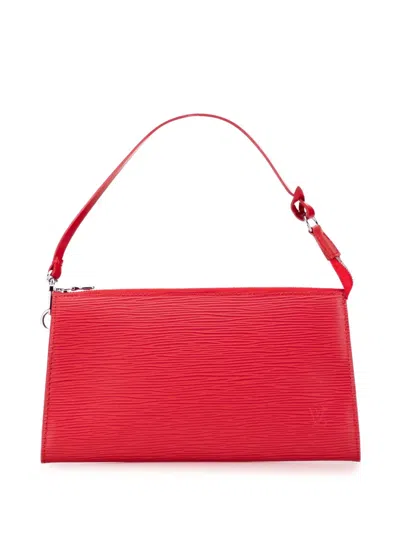 Pre-owned Louis Vuitton 2006 Epi Pochette Accessoires Shoulder Bag In Red