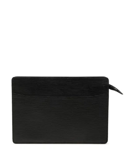 Pre-owned Louis Vuitton 2006 Epi Pochette Homme Clutch Bag In Black