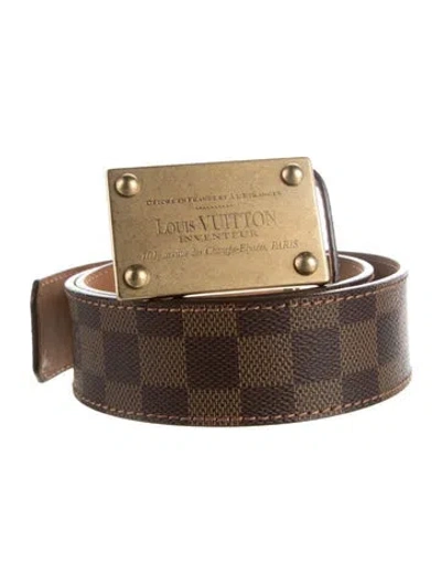 Pre-owned Louis Vuitton 2006 Inventeur Belt In Brown