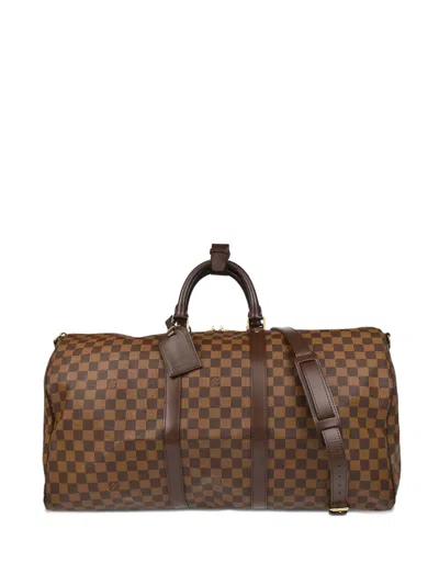 Pre-owned Louis Vuitton 2006 Keepall Bandouliere 55 Duffle Bag In Brown