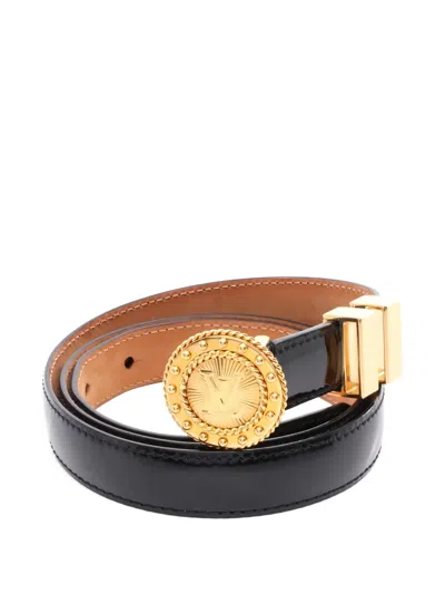 Pre-owned Louis Vuitton 2006 Logo-buckle Belt In Black