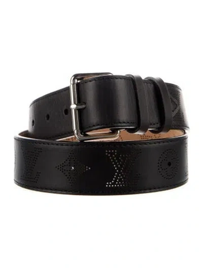 Pre-owned Louis Vuitton 2006 Lv Monogram Belt In Black