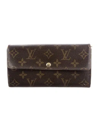 Pre-owned Louis Vuitton 2006 Lv Monogram International Wallet In Brown