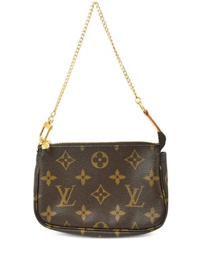 Pre-owned Louis Vuitton 2006 Mini Pochette Accessoires Clutch Bag In Brown