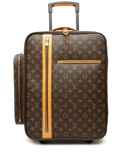 Pre-owned Louis Vuitton 2006 Monogram Bosphore 50 Trolley Travel Bag In Brown