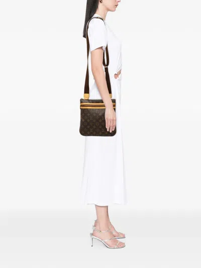 Pre-owned Louis Vuitton 2006 Monogram Bosphore Pochette Crossbody Bag In Brown